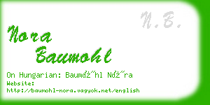 nora baumohl business card